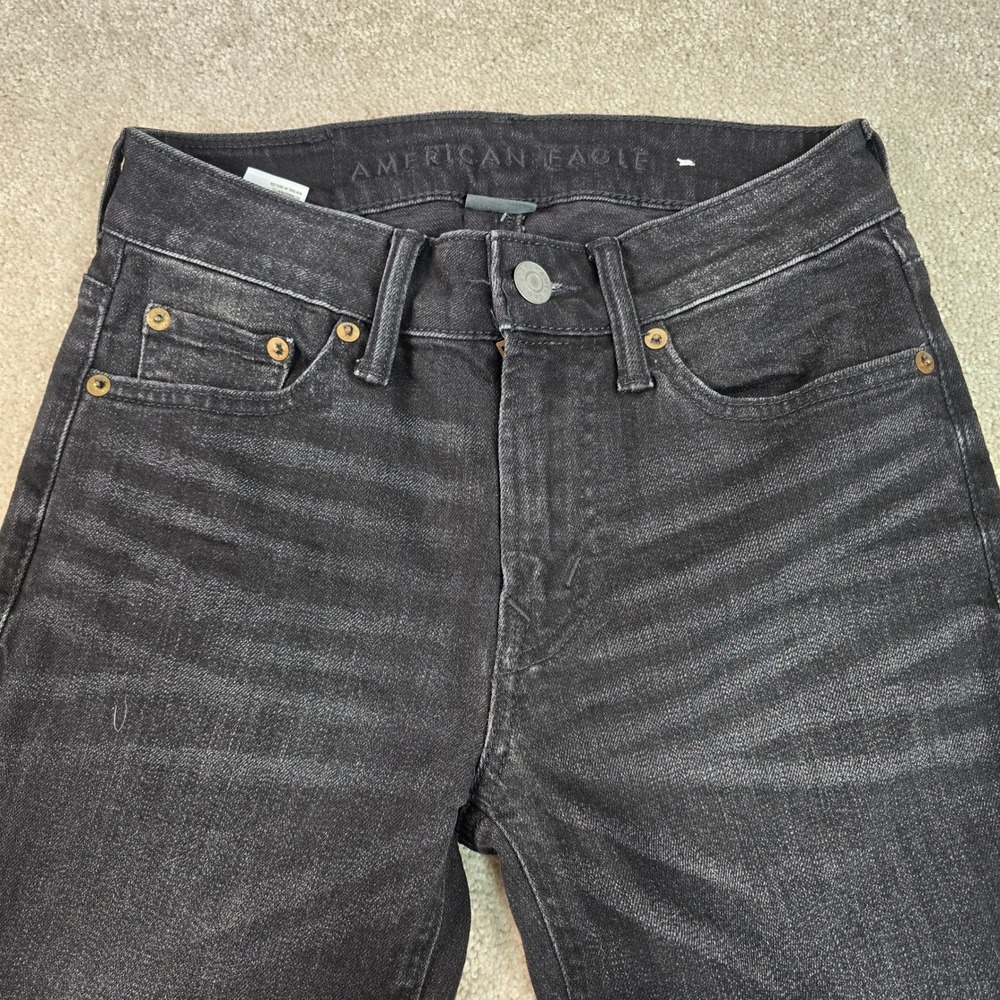 American Eagle Airflex+ Skinny Jeans Womens 26x28 Faded Black Stretch Denim